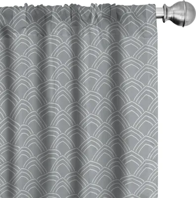 Produktbild von ABAKUHAUS Geometrisch Vorhänge, Gardinen, Traditionelles asiatisches orientalisches ethnisches Muster mit klassischer Kurven-Illustration, 2 Stück 75 x 225 cm, Beige Grau