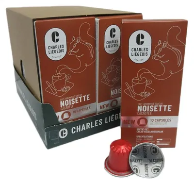 Image de Capsules de café compatibles Nespresso® Charles Liégeois Noisete, 10 pièces.