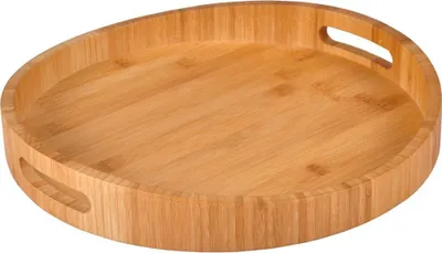 Image de Plateau en bambou 35cm Plateau de service Plateau de petit déjeuner Plateau de lit Plateau en bois
