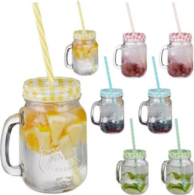 Zdjęcie produktu dla Szklanki do picia ze słomkami - zestaw 8 szt.