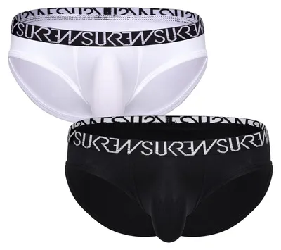 Image de SUKREW - Sous-vêtement Slips Hommes - Low-rise Brief Multipack 1x Optic White + 1x Midnight Black - Taille XS