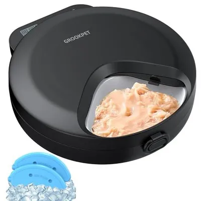Productafbeelding van Automatische kattenvoederdispenser voor natvoer en droogvoer: Voedersilo voor katten met programmeerbare timer en koeling - Draadloze, batterijgevoede droogvoerdispenser voor honden - Geschikt voor 4 maaltijden per huisdier