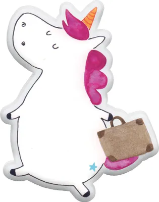 Produktbild von Mr. & Mrs. Panda Kuschelkissen Einhorn Koffer 35 cm - Weiß - Geschenk, Einhörner, Kuscheltier, Stofftier, Unicorn, Dekokissen, Lustig, Plüschtier, plüschfigur, Reise