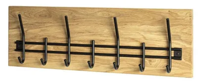 Produktbild von Haku Wandgarderobe aus Massivholz Eiche geölt-schwarz