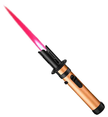 Immagine prodotto di Accendino da cucina a fiamma a getto, ricaricabile, con fiamma rossa, resistente al vento, colore arancione