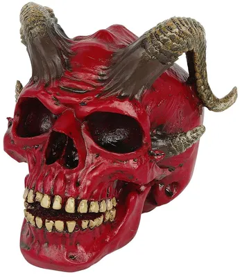 Dämonenschädel-Figur, 13,3 cm, rot, Kunstharz