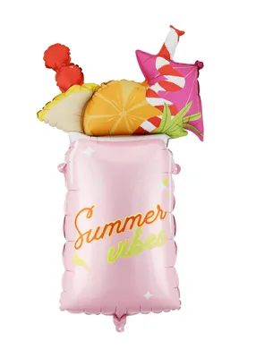 Productafbeelding van Folieballon, cocktailvorm, 47x79 cm, zomerfeest, AI-gegenereerde afbeelding