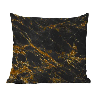 Obrázek produktu pro MuchoWow® Vnější polštář - Mramor - zlatý - černý -50x50 cm- Odolnost proti povětrnostním vlivům - polštář do obývacího pokoje