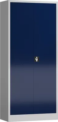 Produktbild von Flügeltürenschrank mit 4 Fachböden 1800 x 800 x 380 mm lichtgrau/enzianblau X-530331