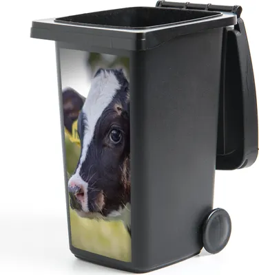 Produktbild von MuchoWow® Mülltonnenaufkleber Kuh - Kalb - Tiere - Bauernhof 38x80 cm - Behälteraufkleber - Mülleimer-Aufkleber - Container-Aufkleber