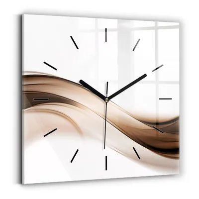 Produktbild von Wallfluent Wanduhr – Stilles Quarzuhrwerk - Uhr Dekoration Wohnzimmer Schlafzimmer Küche - Zifferblatt mit Striche - schwarze Zeiger - 30x30 cm - Abstrakte Linie