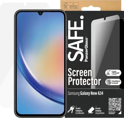 Produktbild von PanzerGlass SAFE. by ® Displayschutz Samsung Galaxy A35 5G | Ultra-Wide Fit, Samsung, Samsung - Galaxy A35 5G, Trockene Anwendung, Kratzresistent, Schockresistent, Transparent, 1 Stück(e)