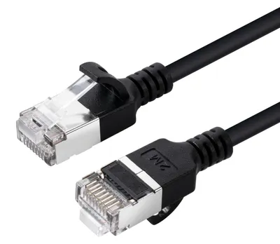 Produktbild von Microconnect V-FTP6A0015S-SLIM, 0,15 m, Cat6a, U/FTP (STP), RJ-45, RJ-45, Schwarz