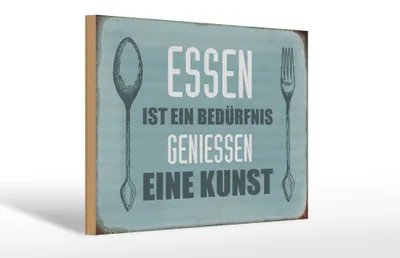 Produktbild von Holzschild Spruch 30x20cm Essen ist eine Kunst Schild