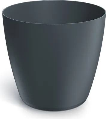 Produktbild von Anthrazitfarbener matter Kunststoff-Blumentopf 15,8x14,5 cm glatter Deckel Mate