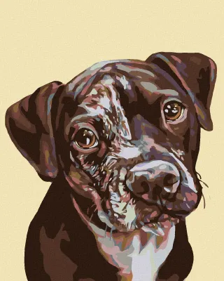 Produktbild von Diamondi - Diamond painting - GEFLECKTER HUNDEWELPE, 40X50 cm, ohne Keilrahmen
