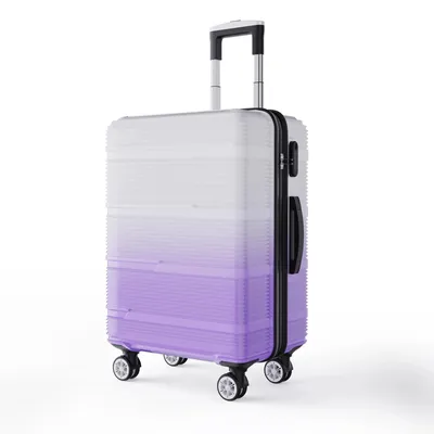 Produktbild von Koffer Set - 3-teiliges Hartschalen Gepäck aus ABS - Trolley mit 4 leisen 360° Rollen - Mit Schloss - Lila Farbverlauf