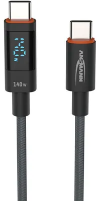 Image de ANSMANN 1700-0171 ANSMANN Câble de données & de charge avec écran, USB-C - USB-C, 2,0 m