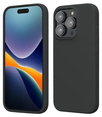 Produktbild von kwmobile Handyhülle für iPhone 15 Pro Hülle, für iPhone 15 Pro Case - Hülle Silikon - kabelloses Laden - Schwarz matt
