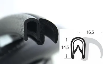 Produktbild von DF17 - Kantenschutz Dichtungs Profil Dichtung PVC/EPDM - Klemmbereich 1-4 mm