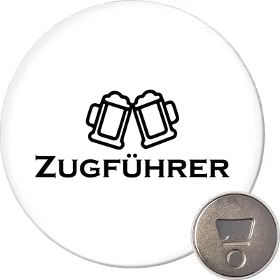 Produktbild von Huuraa Magnet Zugführer Schützenfest 59mm Kühlschrankmagnet rund Flaschenöffner Geschenkidee