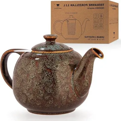 Obrázek produktu pro Malá čajová konvice se sítkem, mořská zelená, porcelán, 1,1 l