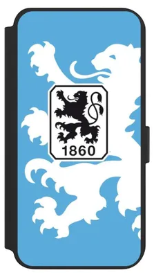 Produktbild von NIVOCASE Klapphülle für Samsung Galaxy S23+  Handyhülle aus Kunst Leder NIVOflip schwarz Offizielles Lizenzprodukt TSV 1860 München Wappen