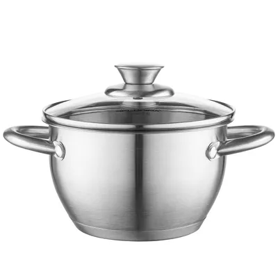 Productafbeelding van FLORINA Henry, 16 cm, 5G6594. Kookpan met deksel, roestvrij staal, diameter 16 cm, geschikt voor inductiekookplaten