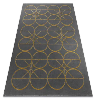 Produktbild von Exklusiv EMERALD Teppich 1010 glamour, stilvoll Kreise grau / gold Grau 80x150 cm