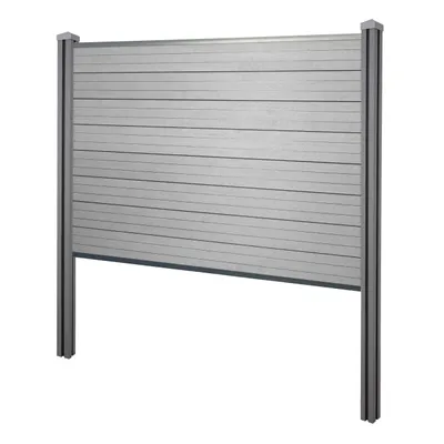 Immagine prodotto di Schermo privacy in WPC Sarthe, recinzione frangivento, palo in WPC da inserire nel calcestruzzo ~ elemento di base, 195 cm grigio