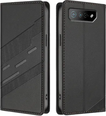 Obrázek produktu pro Pouzdro pro Asus ROG Phone 7 Pro,Polyuretankožené peněženkové pouzdro s přihrádkou na karty a funkcí stojánku Schwarz