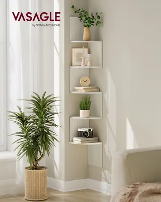 Produktbild von VASAGLE Bücherregal mit 5 Ebenen 126cm Regal aus Holz Eckregal weiß