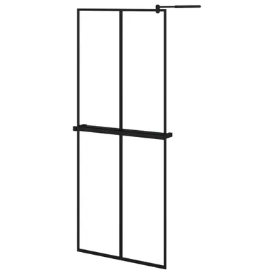 Obrázek produktu pro vidaXL Sprchová stěna s policí pro sprchový kout černá 80x195 cm ESG