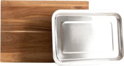 Obrázek produktu pro HOMLA MOOKA prkénko na krájení s kovovou nádobou 35x25cm