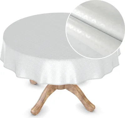 Produktbild von Tischdecke Wachstuch MIMOSA Einfarbig Weiß Robust Wasserabweisend Rund 140 cm