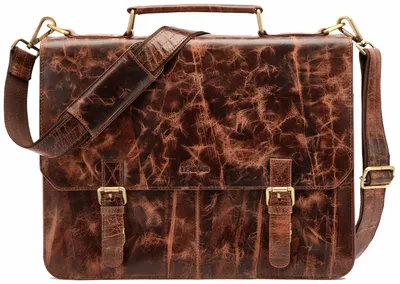 Productafbeelding van LEABAGS: Lederen aktentas voor heren en dames. Echte lederen laptoptas geschikt voor laptops tot 15 inch
