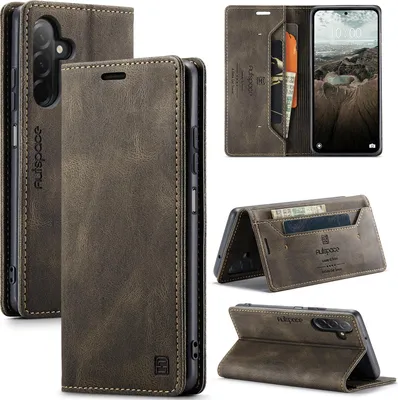 Immagine prodotto di Custodia per Samsung Galaxy A26 / A17 5G/4G, Custodia retrò in Finto cuoio, supporto e custodia protettiva Bronzo
