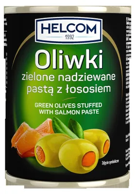 Zdjęcie produktu dla Hiszpańskie oliwki nadziewane łososiem 300 ml Helcom