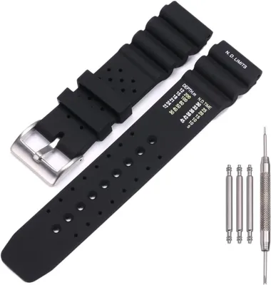 Imagen del producto de Correa de reloj de silicona, 22 mm, impermeable, para buceadores