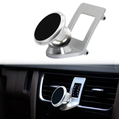 Produktbild von Magnetischer Handyhalter für Audi A4 und A5 mit 360° verstellbarem Betrachtungswinkel (Silber)