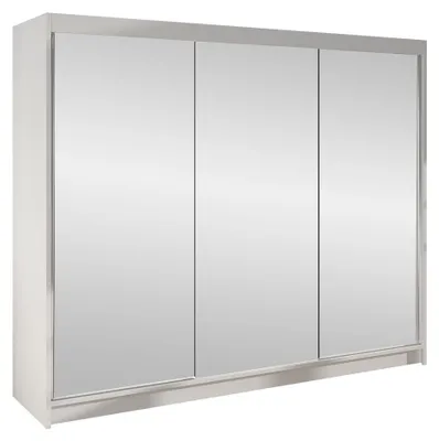 Produktbild von MIRJAN24 Schiebetürenschrank  Derby III, Kleiderschrank, Stilvoll Schlafzimmer Garderobenschrank (Farbe: Weiß)