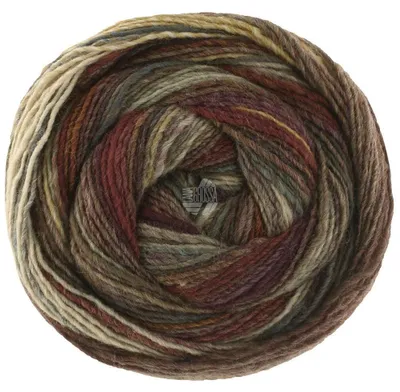 Produktbild von Lana Grossa GOMITOLO INTENSO 200 g Dochtgarn mit unregelmäßigem Ringeleffekt 700 m  Farbe 234 - Graubeige/Taupe/Rot-/Graubraun/Dunkelgrau/Grünbraun