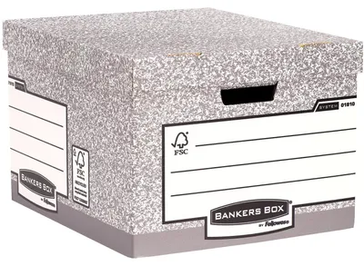 Produktbild von Bankers Box Archivbox mit FastFold System, groß, 10er-Packung, grau