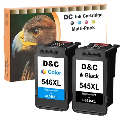 Immagine prodotto di Cartucce rigenerate D&C 545XL 546XL compatibili con Canon PG-545XL CL-546XL per stampanti Canon Pixma TS3150, MX495, MG2950, iP2850, MG3050, MG3051, MG2450, MG2550, MG2550S, MG2555S (1 cartuccia nera + 1 cartuccia a colori)