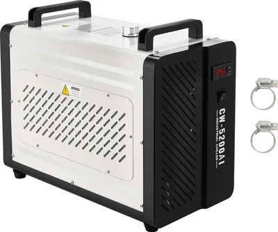 Produktbild von SucceBuy Industrieller Wasserkühler 1,6 kW, Kühlsystem mit Kompressor, maximale Durchflussmenge 16 L/min, Tankkapazität 7 L, Wasserchiller für CO2-Lasergravur- und Schneidemaschinen