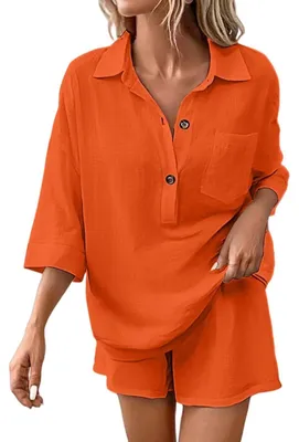 Produktbild von Elzusha – Sommerbluse und Shorts, Damen, 2-teiliges Loungeset