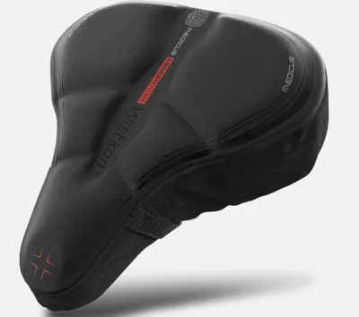 Image de Coussin de selle de vélo WITTKOP en mousse à mémoire de forme gel, housse de selle City, ergonomique, noir
