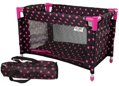 Produktbild von Lean Toys Alice Black mit rosa Puppenbett