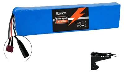 Obrázok produktu pre Lítiová batéria, kapacita 100 000 mAh, inteligentný systém riadenia batérie (BMS), nabíjačka DC s konektorom T, 36V