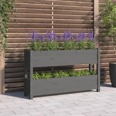 Obrázek produktu pro Maison Exclusive - Květináč šedý 112x25x66 cm Masivní dřevo borovice